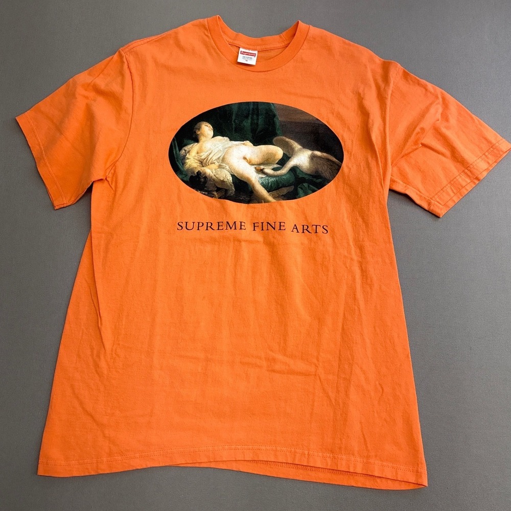 Supreme Fine Arts Leda and the Swan Graphic T-Shirt Orange Mens Medium